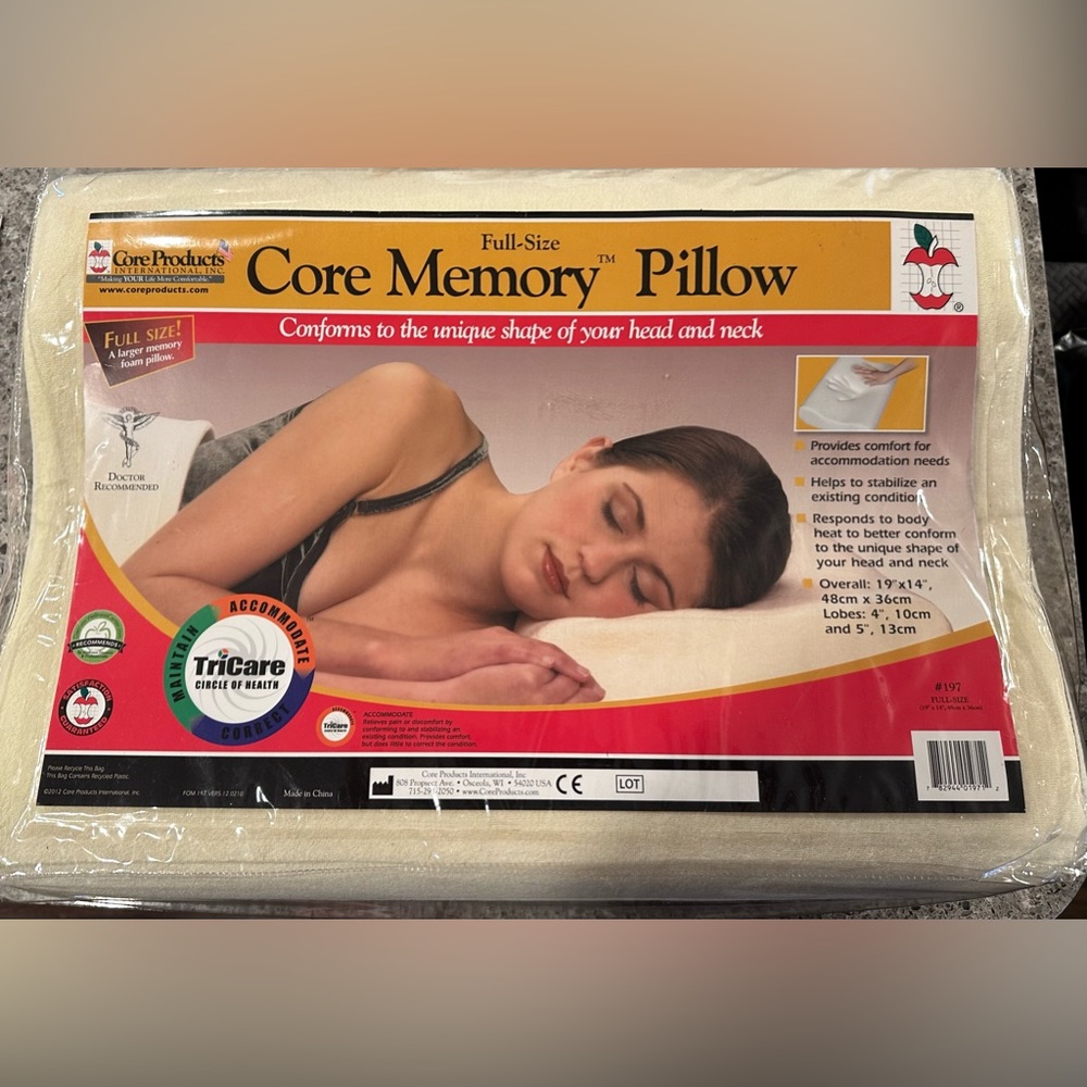 New Full Size Core Memory Pillow